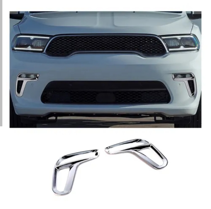 كفرات إطارات مصابيح الضباب الأمامية (Fog Light Covers) المطلية بالكروم لسيارات دودج دورانجو،